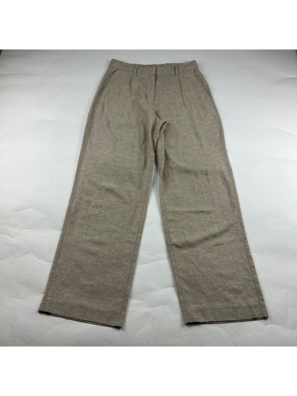 Old Navy Sliced Bread Linen Blend High Rise Wide Leg Trouser Pant M